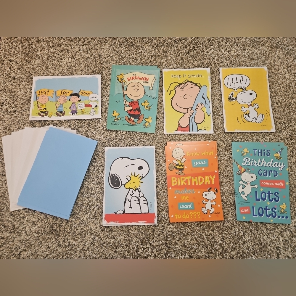 LOT of 15 Vintage Snoopy Peanuts Greeting Cards UNUSED Envelopes Christian 2000s